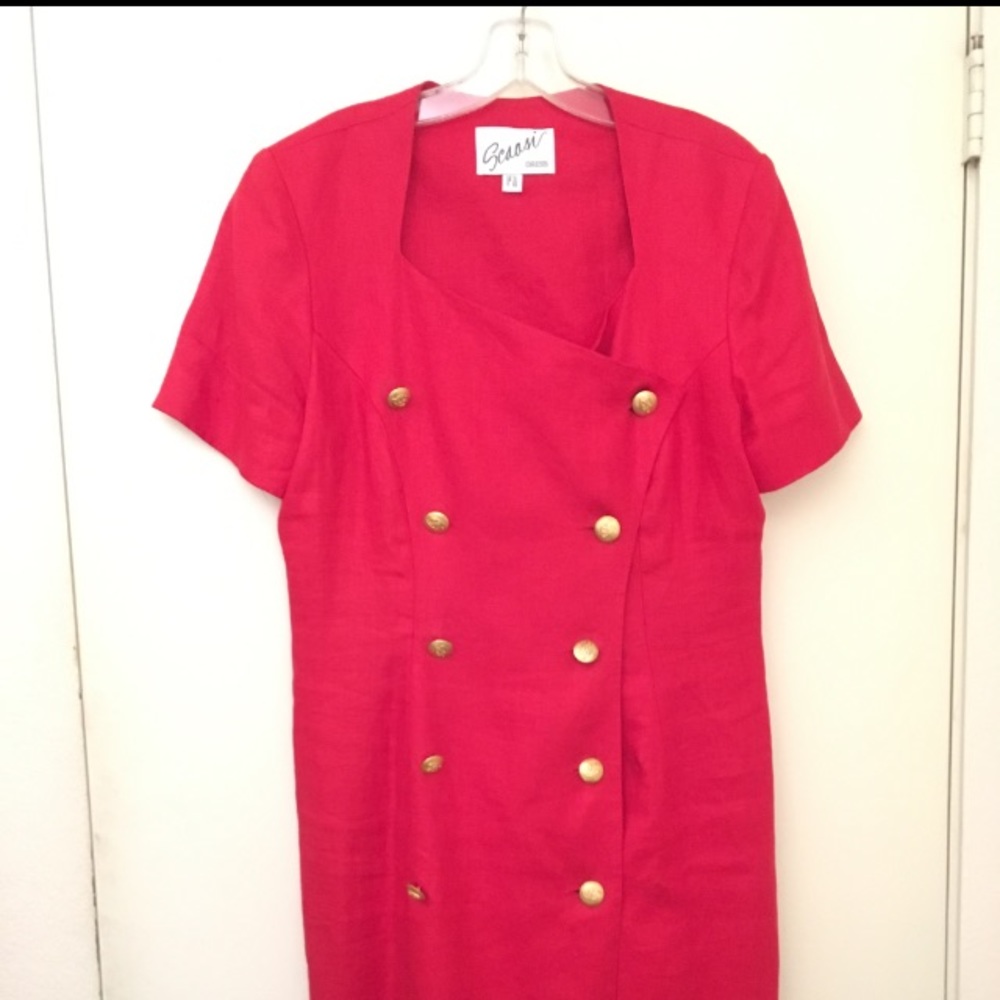 Designer Scaasi Linen Dress